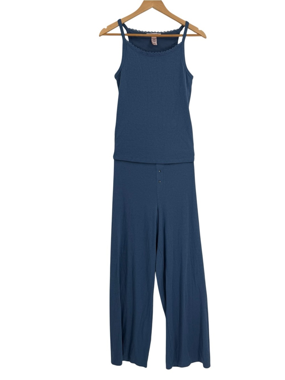Victoria’s Secret Blue Pajama Set Women's size Medium Cotton PJ Sleep Cami